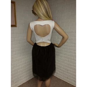 Tulle Skirt Dress with Heart Cutout Back (XL)